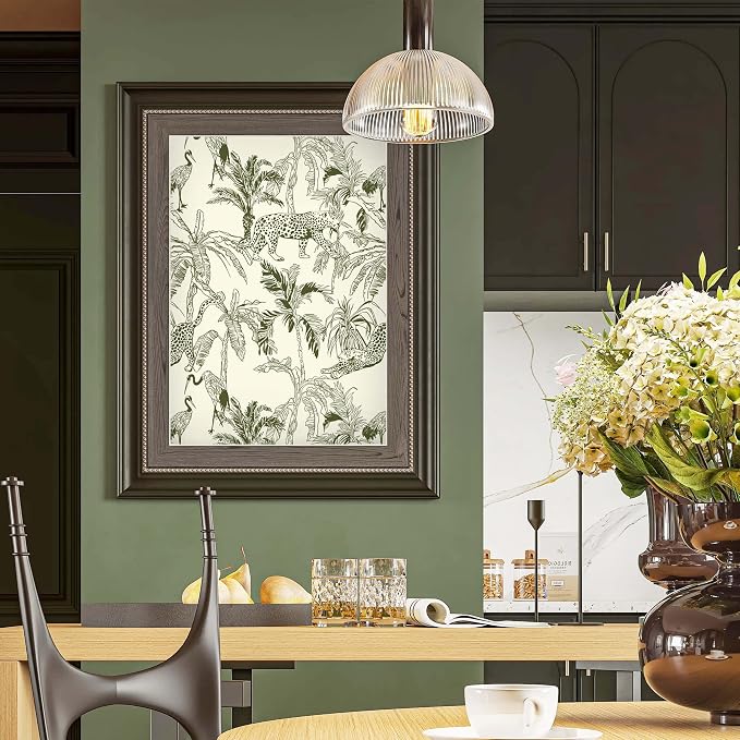 Heroad Boho Jungle Peel and Stick Wallpaper Beige and Green Contact Paper 17.3"x393" Animal Wall Paper Removable Self Adhesive Leopard Wallpaper for Cabinets Waterproof Drawer Liner Vinyl Roll - Image 9