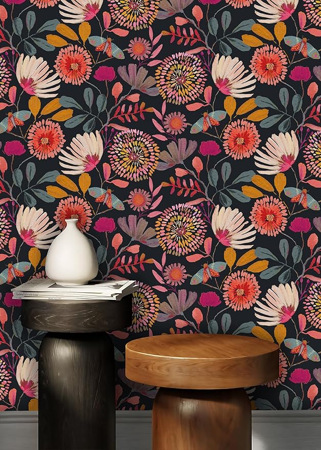 Peel and Stick Wallpaper Floral Contact Paper for Cabinets/Kitchen/Bathroom | Textured Vinyl Stick on Wall paper, Removable, Waterproof, Self-adhesive, Boho, for bedroom/rv/laundry room 17.3" x 236.3" - Image 3