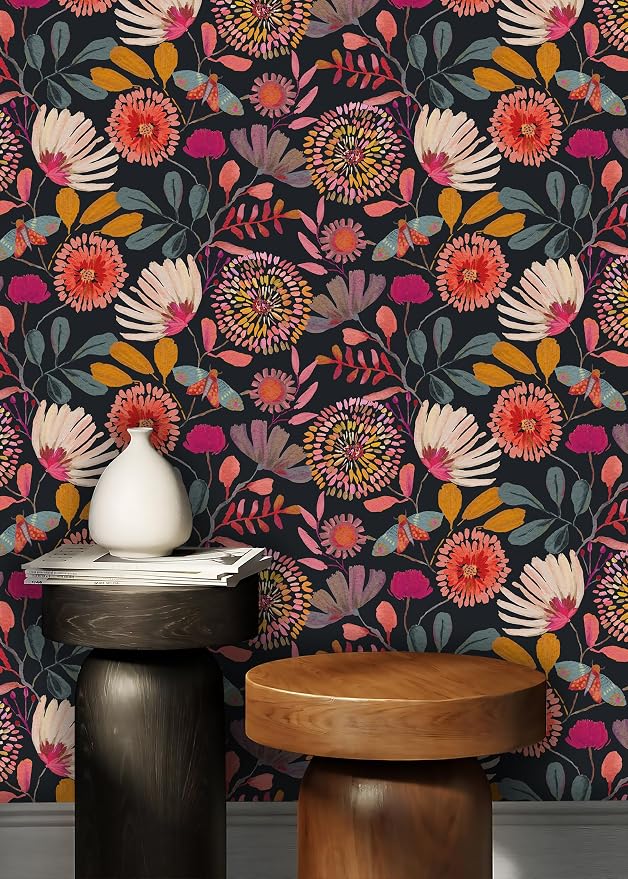 Peel and Stick Wallpaper Floral Contact Paper for Cabinets/Kitchen/Bathroom | Textured Vinyl Stick on Wall paper, Removable, Waterproof, Self-adhesive, Boho, for bedroom/rv/laundry room 17.3" x 393.7" - Image 4