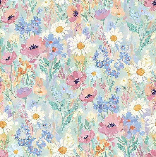 17.7" x 118" Floral Wallpaper Peel and Stick Vintage Floral Contact Paper Flower Wallpaper Boho Leaf Removable Self Adhesive Wall Paper for Cabinets Bedroom Wall Decorative by Virefana