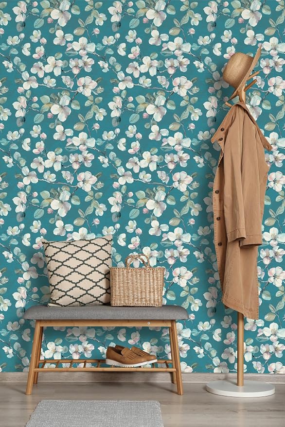 Peel and Stick Wallpaper Roll, It's Actually Cerulean Design | 17.5 x 216 in roll; Covers 26.25 sq ft; Vinyl peel & stick; No paste needed; Great for walls, shelves & cabinets. - Image 2