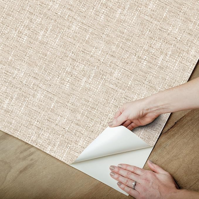 NuWallpaper by WallPops Tan Poplin Peel and Stick Wallpaper, NUS5002 - Image 6
