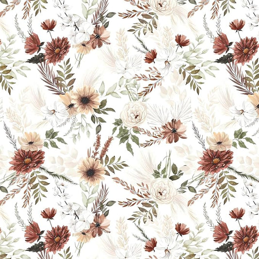 Dimoon 17.3''x197'' Floral Peel and Stick Wallpaper Vintage Beige Antique Contact Paper Bathroom Village Country Cottage Wallpaper Farmhouse Renter Friendly Geometry Waterproof Kitchen Bedroom Vinyl by DIYYOURMOON