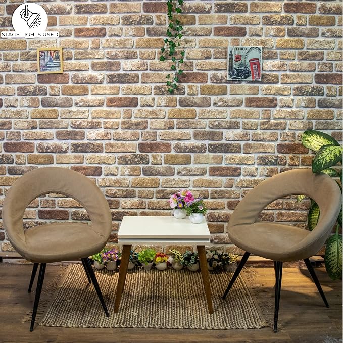 Dundee Deco 3D Wall Panels Faux Brick - Cladding Light Brown Stone Look Wall Paneling, Styrofoam, Sample, Size 10 x 10 in. - Image 4