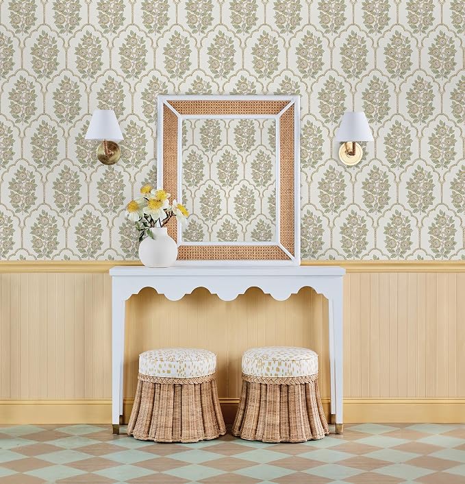 NuWallpaper x Society Social Floral Bazaar Ochre Peel and Stick Wallpaper, Removable Wallpaper, 20.5 in x 18 ft - Image 2