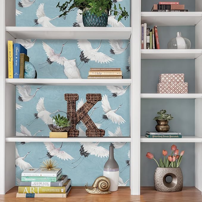 NuWallpaper Halcyon Peel and Stick Wallpaper, Blue, Removable Wallpaper, 20.5 in x 18 ft - Image 6