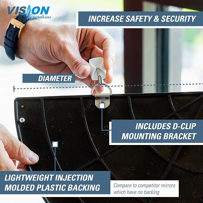 32" Acrylic Half Dome Security and Blind Spot Mirror for Parking, Garage, Store, Warehouse, Office and More- Vision Metalizers - Image 6