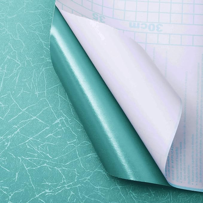 Safiyya Wallpaper Teal Silk Contact Paper Textured Wallpaper Peel and Stick Modern Removable Wall Paper Silk Decorative Self Adhesive Vinyl Rolls 118"x 17.3" - Image 3