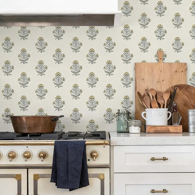 Heroad Vintage Floral Wallpaper Peel and Stick Wallpaper 17.3''x196'' Retro Flower Contact Paper for Cabinets Drawers Cottage Removable Wall Paper for Bedroom Stick on Walls Self-Adhesive Decor Vinyl - Image 3