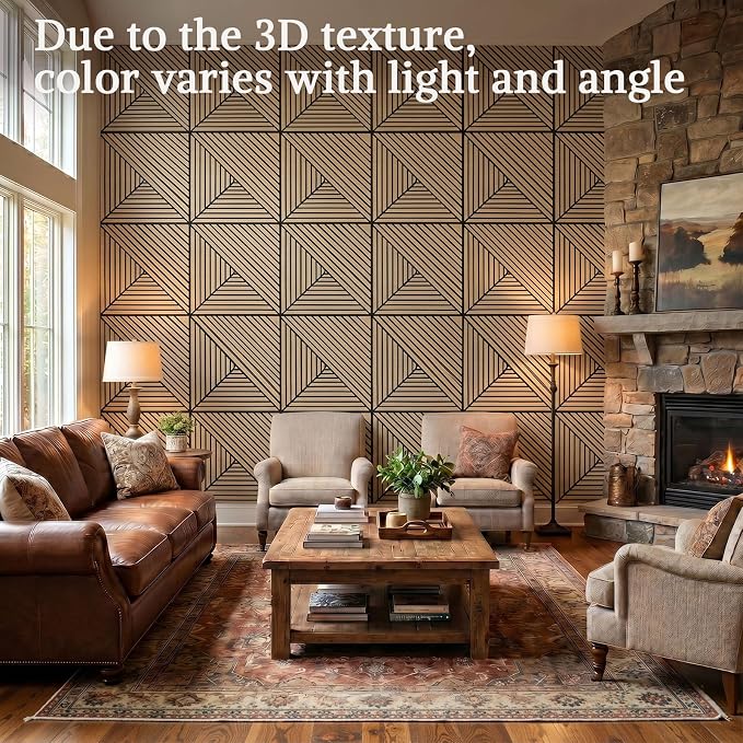 Acoustic Wall Panels, 8 Piece 23.62"X 23.62" PVC Peel and Stick Wall Panels | High-Density Polyester Fiber Self Adhesive Soundproofing for Interior Wall Décor, Recording Studios, Teak - Image 6