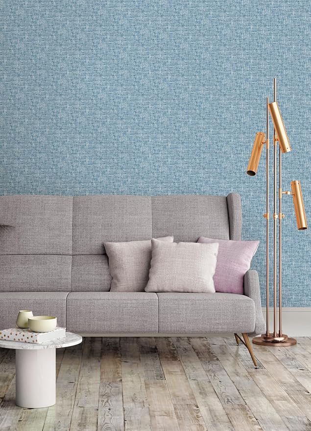NuWallpaper NU2918 Navy Poplin Texture Peel & Stick Wallpaper, Blue - Image 3