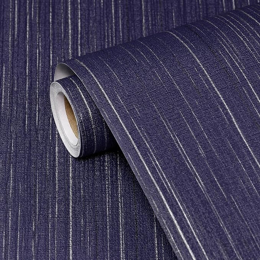 Navy Blue Grasscloth Peel and Stick Wallpaper Texture Contact Paper A Set of 15.7" X 1200" Self-Adhesive Linen Removable Wallpaper Cabinets Counter Top Liners by Biyoeepeelstickwallpaper