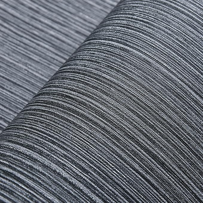 Haimin Grasscloth Wallpaper Textured 24in X 393in Fabric Contact Paper Gray Wall Paper Textured Linen Wallpaper Peel and Stick Self-Adhesive Thick Vinyl Embossed Film Wallpaper (Gray) - Image 3