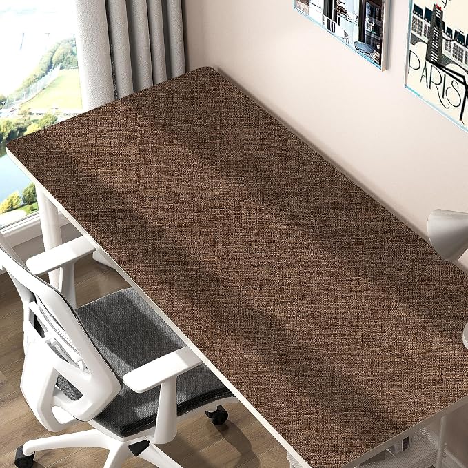 Brown Grasscloth Peel and Stick Wallpaper 17.3"x120" Faux Linen Textured Contact Paper Removable Self Adhesive Vinyl Wallpaper for Bedroom Bathroom Kitchen Cabinets - Image 8