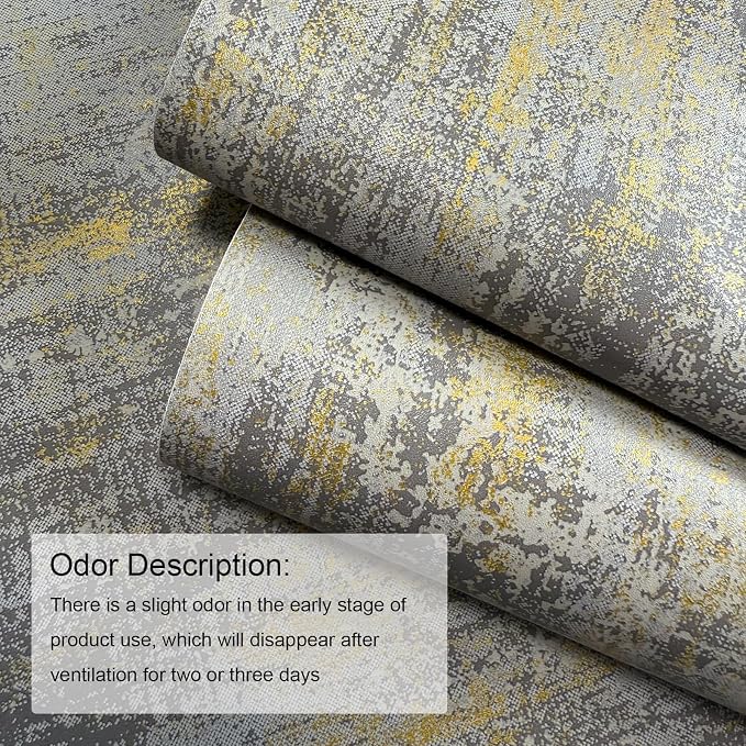 JiffDiff Vintage Metallic Peel and Stick Wallpaper Industrial Metallic Concrete Wall Paper Modern Stick on Wallpaper Self Adhesive Contact Paper (17.3" x 1200" Light Gray) - Image 5