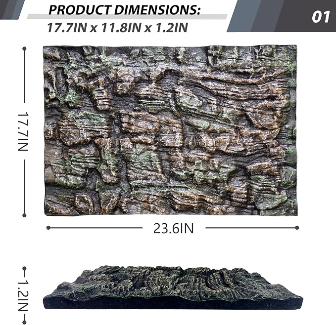 23.6x17.7in Rock Terrarium Background,3D Reptile Tank Background Board,Amphibian Stereo Backdrop Wall,Lizard Snake Gecko Spider Turtle Fish pet silo Background Decorative Panel(Paleyellow) - Image 2
