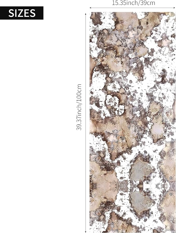 LiveInUrban Vintage Foxed Silver Rusts Antique Chrome Reflective Style Wallpaper, Grunge Peel and Stick Contact Paper for Wall Furniture Vanity Dresser Home Decor, 15.35"x39.37" - Image 6