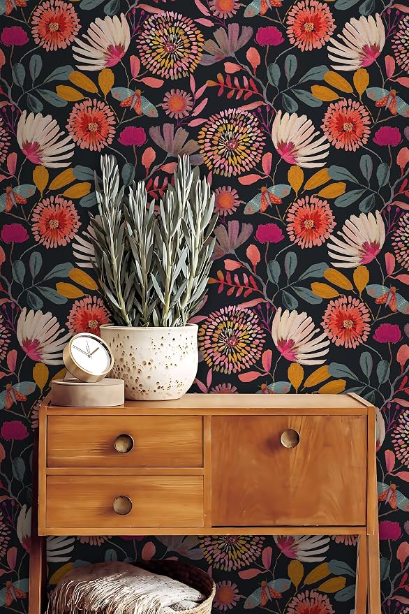 Peel and Stick Wallpaper Floral Contact Paper for Cabinets/Kitchen/Bathroom | Textured Vinyl Stick on Wall paper, Removable, Waterproof, Self-adhesive, Boho, for bedroom/rv/laundry room 17.3" x 236.3" - Image 4