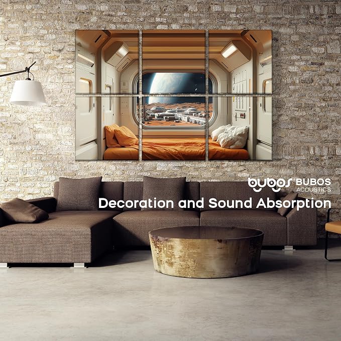 BUBOS 6 Pack Art Acoustic Wall Panels,70.8”x47.2”Self Adhesive for Home Decor | Peel and Stick, for Home Office, Studio & Wall Decor Sound Treatment, Wall Panels for Noise Reduction & Stylish Room - Image 9