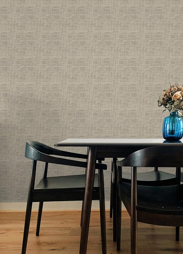 NuWallpaper Laos Ivory Peel and Stick Wallpaper, Ivory Linen Texture Removable Contact Paper for Walls, Self Adhesive Wall Covering for Bedroom Living Room Accent Wall - Image 2