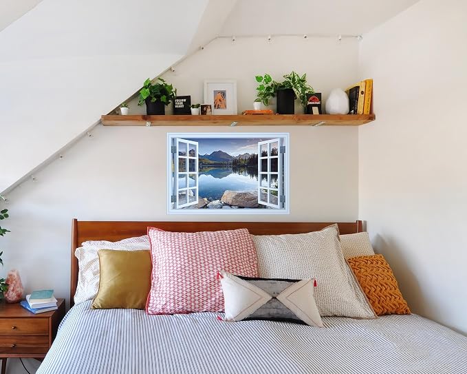 FLFK Fake Window Wall Sticker - Landscapes Faux Window Wall Mural for Wall Decor, Stick and Peel Wall Decals,24"x16" - Image 5