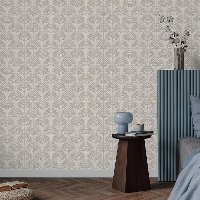 Main Street Peel and Stick Wallpaper Sheets, Neutral Palm, 12-Pack | 11 x 16 in sheet size; Covers up to 14.67 sq ft; Eco-friendly paper material; No paste or additional adhesive required - Image 5