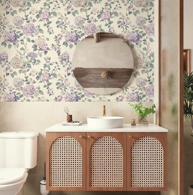 Vintage Floral Wallpaper, Boho Floral Wallpaper Peel and Stick Farmhouse Botanical Self Adhesive Contact Paper Fun Wildflower Contact Paper Cabinets for Nursery Bedroom Bathroomm 17.3" x 197" - Image 9
