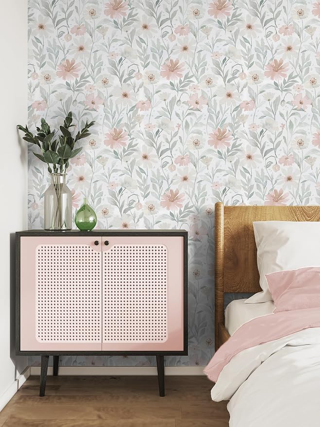 CiCiwind 17.3"×393.7" Peel and Stick Wallpaper Floral Removable Self Adhesive Eco-Friendly Contact Paper Boho Papel Tapiz para Pared Bedroom Bathroom Living Room Decor Vinyl Film Roll - Image 6