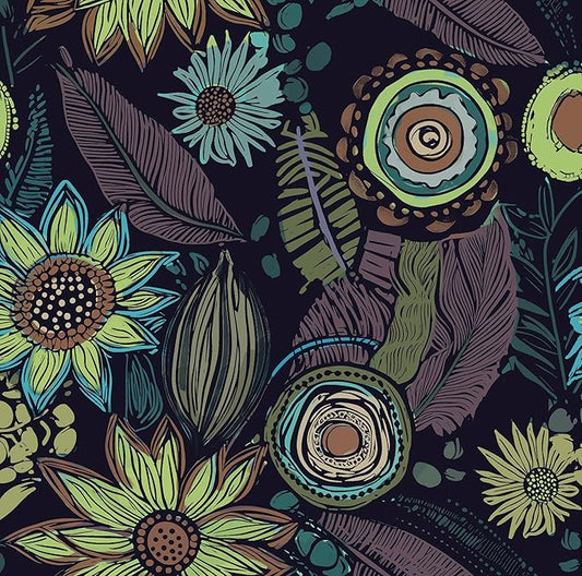 Laatse Boho Wallpaper Peel and Stick 17.5"x393", Purple Green Contact Paper | Self Adhesive/Removable/Waterproof/Thick Vinyl Wall Paper for Bathroom Bedroom Shelf Cabinet Drawer,Prepasted,Easy Peel by Laatse