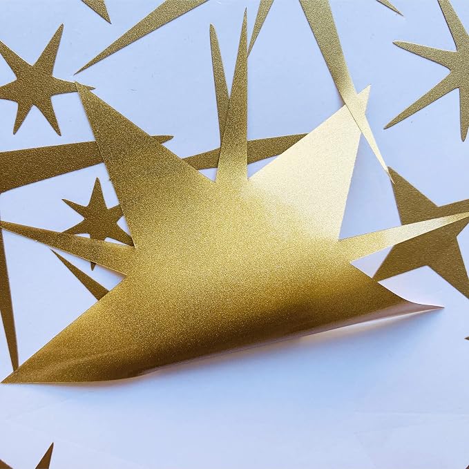 Star Wall Decals Sparkle Stickers for Nursery Kid Room Celestial Decor Gold | Celestial decor, star decal for walls, wall sticker, golden removable vinyl art mural, self adhesive, for living room bedroom - Image 6