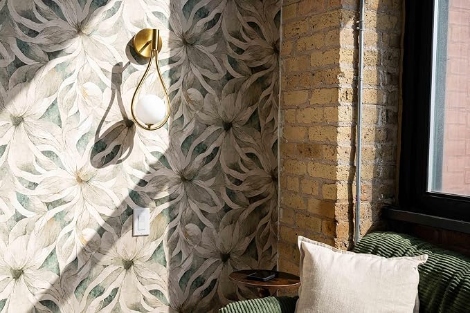 Peel and Stick Wallpaper Roll, Urban Stems Design | 17.5 x 216 in roll; Covers 26.25 sq ft; Vinyl peel & stick; No paste needed; Great for walls, shelves & cabinets. - Image 7