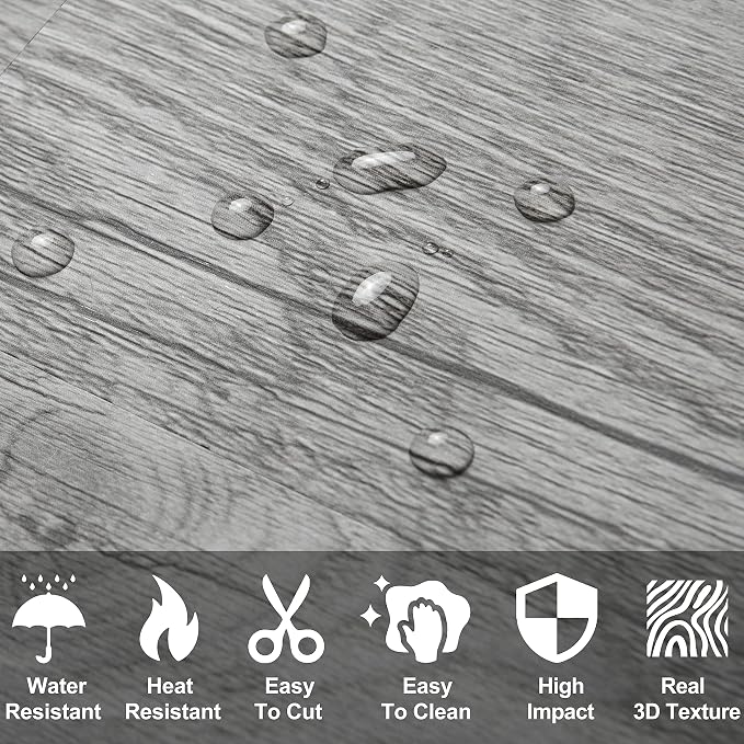 AULIGET Peel and Stick Backsplash PVC Tile, 3" x 6" Dover Gray Stick on Tiles for Backsplash Kitchen and Bathroom, 4 Pieces - Image 3