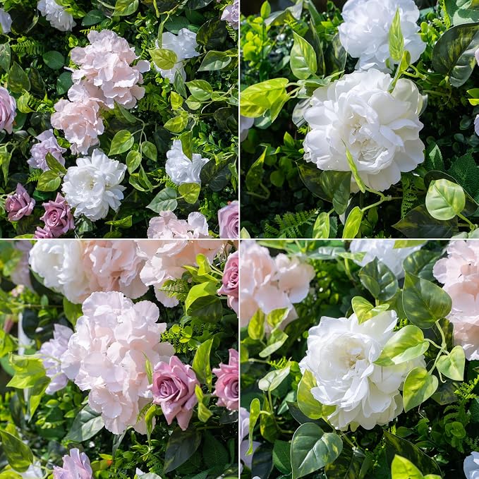 4ft*8ft Artificial Flower Wall Panels, 3D Silk Floral Wall Backdrop | Rose Roll Up Wall for Wedding, Baby Show, Party and Home Decor, Quick Assembly/Storage, Both Eco ＆ Pet Friendly, - Image 4