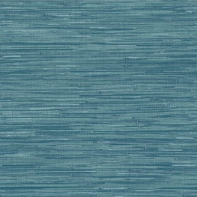 NuWallpaper Steel Blue Grassweave Peel & Stick Wallpaper, NU2874 by NuWallpaper
