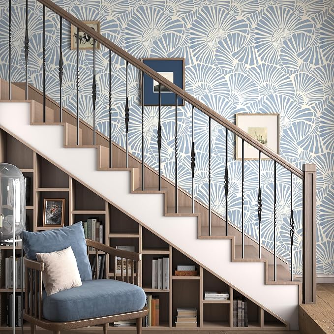 Theper Blue and White Wallpaper Peel and Stick Wallpaper Boho 17.3"×393" | Modern Wall Paper Self Adhesive Removable Wallpapers for Bathroom Blue Contact Paper for Cabinets Drawers Shelf Decor Vinyl - Image 5