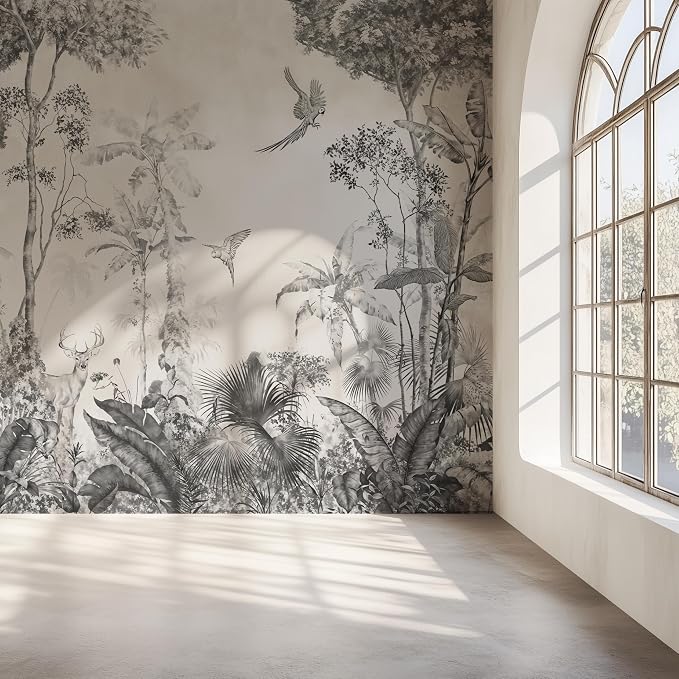 Vintage Tropical Botanical Peel and Stick Wall Mural, Canvas Wallpaper | Removable Large Wall Mural Panels for Bedroom, Living Room, Office and Accent Wall Decor, Easy to Install - Image 4