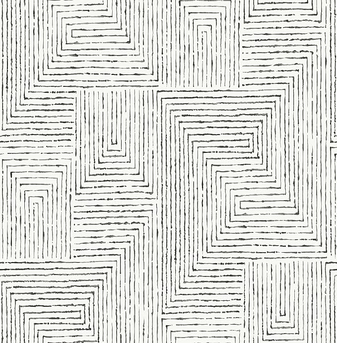 NuWallpaper x Scott Living Black Ink Peel and Stick Wallpaper, Removable Wallpaper, 20.5 in x 18 ft by NuWallpaper