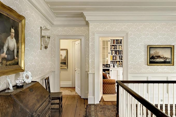 Dimoon Peel and Stick Wallpaper Boho Beige Contact Paper Neutral Cottage Wallpaper Farmhouse Leaf Morden Renter Friendly Removable Wall Paper Botanical for Bathroom Kitchen Bedroom Vinyl 362" x 17.3" - Image 6