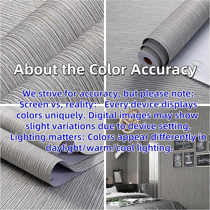 Haimin Grasscloth Wallpaper Textured 24in X 393in Fabric Contact Paper Brown Wall Paper Textured Linen Wallpaper Peel and Stick Self-Adhesive Thick Vinyl Embossed Film Wallpaper (Gray Brown) | Brown Wall Covering Linen Peel and Stick Self-Adhesive Thic... - Image 3