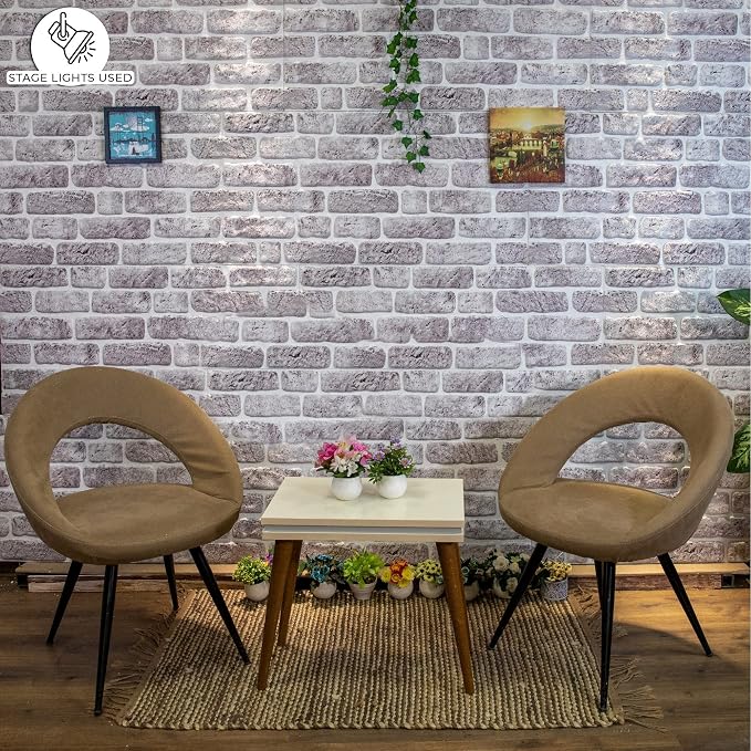 Dundee Deco 3D Wall Panels Faux Brick - Cladding White Grey Stone Look Wall Paneling, Styrofoam, Sample, Size 10 x 10 in. - Image 5