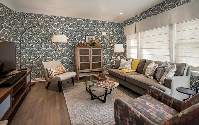 Vintage Peel and Stick Wallpaper Beige Black Wallpaper Farmhouse Cottage Leaf Contact Paper Renter Friendly Removable Wall Paper Botanical for Cabinets Bathroom Kitchen Laundry Vinyl 78.7" x 17.3" - Image 7