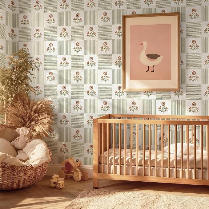 Guvana Green Floral Peel and Stick Wallpaper Boho Contact Paper Vintage Floral Self-Adhesive Removable Waterproof Wallpaper Renter Friendly 394"×17.3" for Bedroom Livingroom Hallway Cabinets Drawer - Image 3