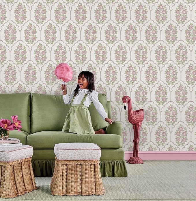 NuWallpaper x Society Social Floral Bazaar Rose Water Peel and Stick Wallpaper, Removable Wallpaper, 20.5 in x 18 ft - Image 4