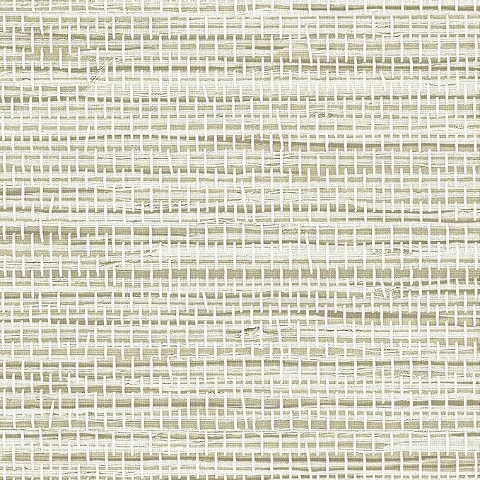 JiffDiff Grasscloth Wallpaper Peel and Stick Cream Grassweave Peel & Stick Wall Paper Textured Wallpaper Self Adhesive Contact Paper 787" x 17.3" by wallpaper