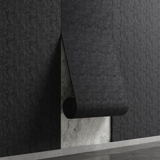 Yutianli 3D Wall Panel Peel and Stick Soundproof Foam Linen Wall Cloth Dark Grey 16.7"x118" Self-Adhesive Decorative Wallpaper Anti-Collision Wall Padding by Yutianli