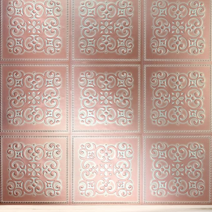Main Street Peel and Stick Wallpaper Tiles, Patina Copper, 24-Pack | 8 x 8 in tile size, Removable, Self Adhesive, Renter-Friendly, For Kitchen and DIY Projects - Image 7
