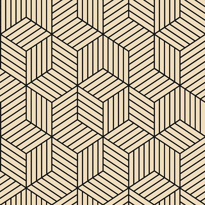 MelunMer Brown Geometric Wallpaper Peel and Stick Removable 17.7”×118” by MelunMer
