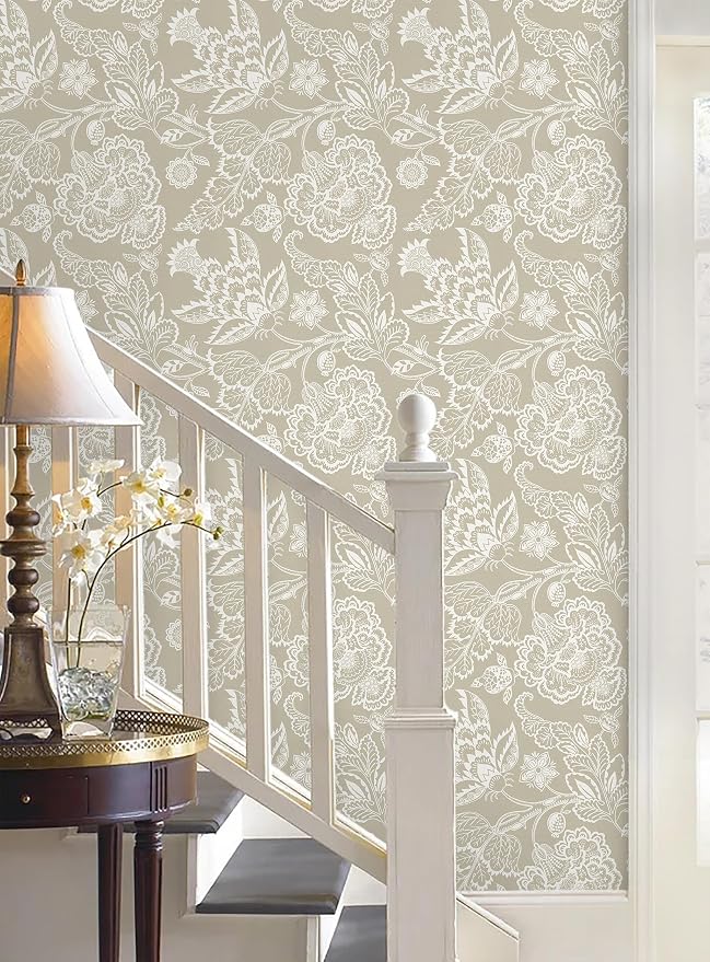 Hopepak 17.3"×197" Vintage Floral Peel and Stick Wallpaper for Bedroom Bathroom Botanical Contact Paper Retro Self - Adhesive Removable Waterproof Wall Paper Decor Easy DIY Home Upgrade - Image 6