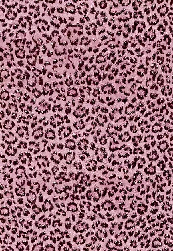 Leopard Print Peel and Stick Wallpaper, Waterproof Removable Self Adhesive Textured Wall Paper, Black and Pink Unique Funky Cheetah Contact Paper for Bedroom and Bathroom 120"X17.3"(14.4 sq. ft) by wallpaper