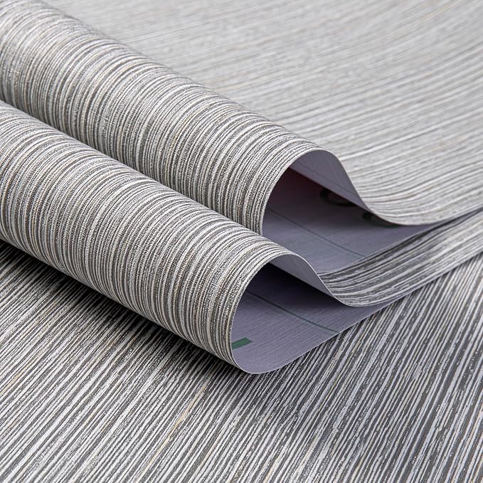 Haimin Grasscloth Wallpaper Textured 24in X 393in Fabric Contact Paper Brown Wall Paper Textured Linen Wallpaper Peel and Stick Self-Adhesive Thick Vinyl Embossed Film Wallpaper (Gray Brown) | Brown Wall Covering Linen Peel and Stick Self-Adhesive Thic... - Image 7